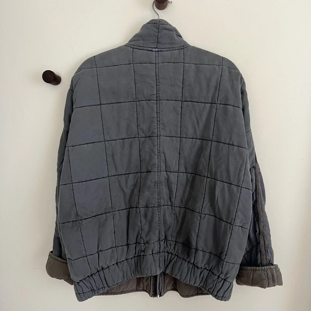 Free People Gray Dolman Quilted Bomber Jacket - Picture 5 of 5